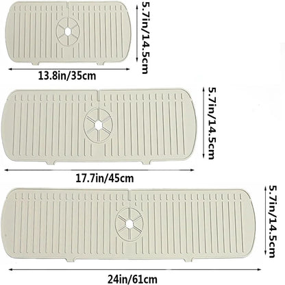 Silicone Drain Mat, Kitchen Faucet Sink Splash Guard,  Sink Draining Pad Behind Faucet,For Kitchen & Bathroom Countertop Protect
