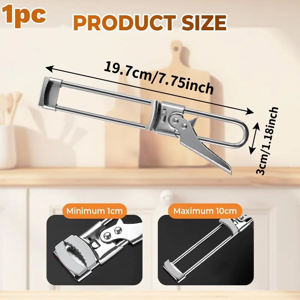 Adjustable Stainless Steel Jar Opener, Master Bottle Opener, Kitchen Gadgets Gripper Tight Lid Opener, for Seniors Arthritis