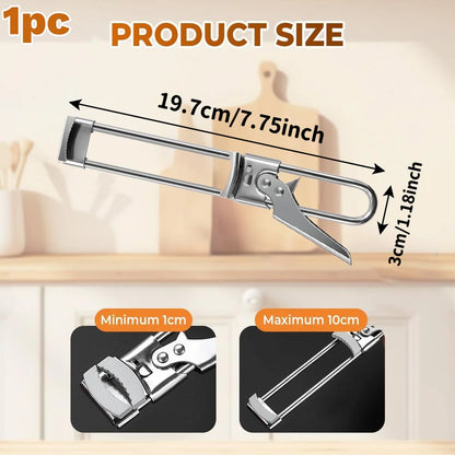 Adjustable Stainless Steel Jar Opener, Master Bottle Opener, Kitchen Gadgets Gripper Tight Lid Opener, for Seniors Arthritis