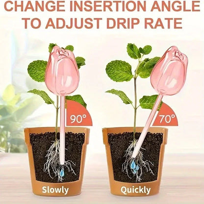 Stylish Plant Watering Solution Tulip Plant Watering Globes Self Watering Bulbs for Indoor Outdoor Plants Automatic Spikes