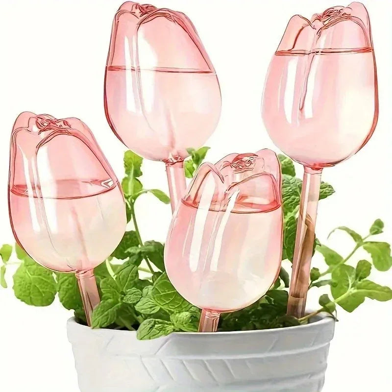 Stylish Plant Watering Solution Tulip Plant Watering Globes Self Watering Bulbs for Indoor Outdoor Plants Automatic Spikes