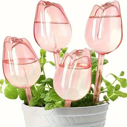 Stylish Plant Watering Solution Tulip Plant Watering Globes Self Watering Bulbs for Indoor Outdoor Plants Automatic Spikes