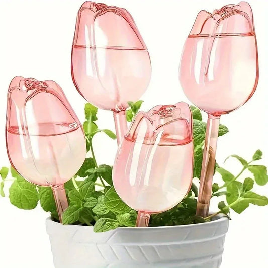 Stylish Plant Watering Solution Tulip Plant Watering Globes Self Watering Bulbs for Indoor Outdoor Plants Automatic Spikes