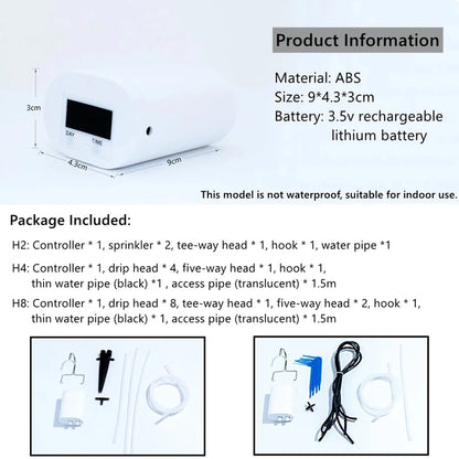 2-16Head Self-Watering Kits Intelligent Drip Irrigation Automatic Watering System Kits Plant Watering Spike Device Water Dripper