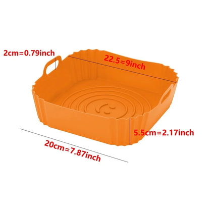 1pc Reusable Silicone Air Fryer Liner—Foldable, Non-stick Baking Mat—Heat Resistant, Kitchen Cooking Accessory