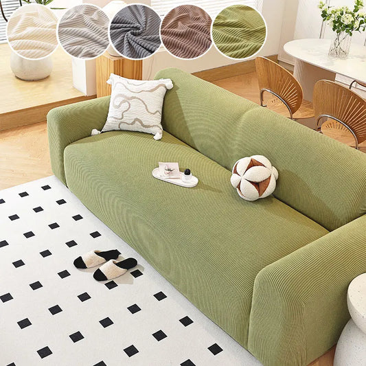 1PC-Shake grain velvet sofa cover classic straight clause plush anti slip sofa cover