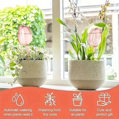 Stylish Plant Watering Solution Tulip Plant Watering Globes Self Watering Bulbs for Indoor Outdoor Plants Automatic Spikes
