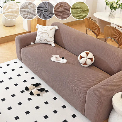 1PC-Shake grain velvet sofa cover classic straight clause plush anti slip sofa cover