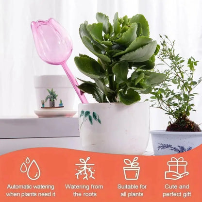 Stylish Plant Watering Solution Tulip Plant Watering Globes Self Watering Bulbs for Indoor Outdoor Plants Automatic Spikes