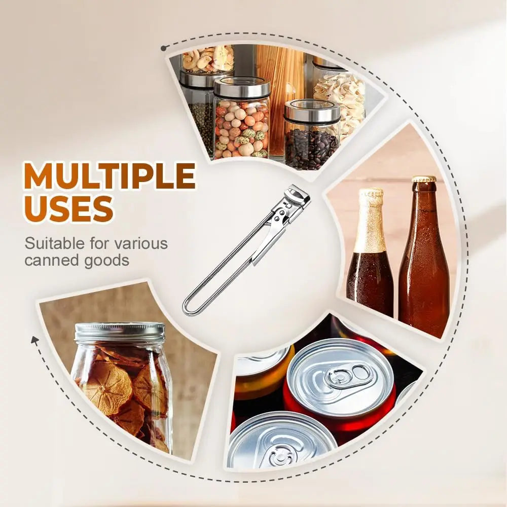 Adjustable Stainless Steel Jar Opener, Master Bottle Opener, Kitchen Gadgets Gripper Tight Lid Opener, for Seniors Arthritis