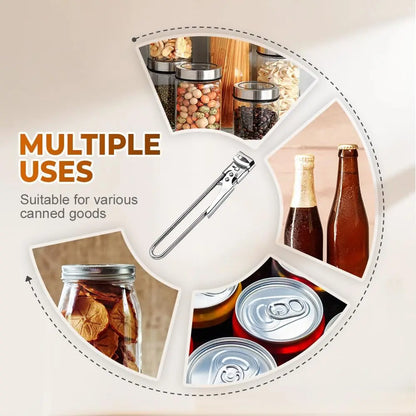 Adjustable Stainless Steel Jar Opener, Master Bottle Opener, Kitchen Gadgets Gripper Tight Lid Opener, for Seniors Arthritis