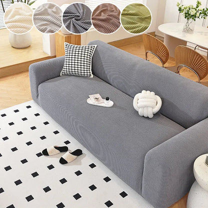 1PC-Shake grain velvet sofa cover classic straight clause plush anti slip sofa cover